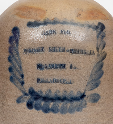 Philadelphia Stoneware Advertising Jug, attributed to Richard C. Remmey