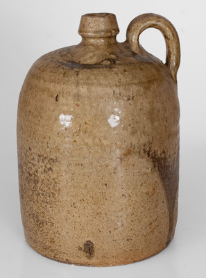 Attrib. B.F. Landrum Pottery, Horse Creek, Edgefield District, SC Alkaline-Glazed Stoneware Jug, c1850