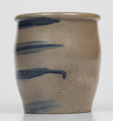 Half-Gallon Western Pennsylvania Stoneware Jar w/ Cobalt Stripe Decoration