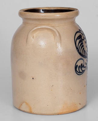 Attrib. Barnabas Edmands, Charlestown, Massachusetts Stoneware Jar w/ Heart-Shaped Decoration