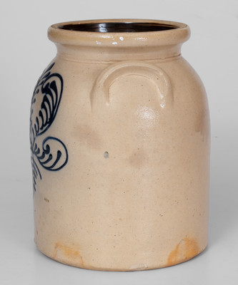 Attrib. Barnabas Edmands, Charlestown, Massachusetts Stoneware Jar w/ Heart-Shaped Decoration