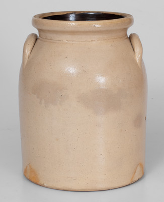 Attrib. Barnabas Edmands, Charlestown, Massachusetts Stoneware Jar w/ Heart-Shaped Decoration