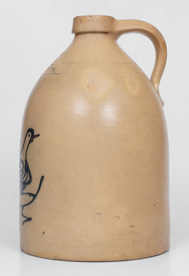 Two-Gallon WHITE S UTICA (New york) Stoneware Bird Jug