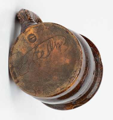 George Ohr Pottery Puzzle Mug, Signed