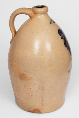 Rare Four-Gallon Thompson Harrington, Lyons, NY Stoneware Jug w/ Misspelled Maker's Mark