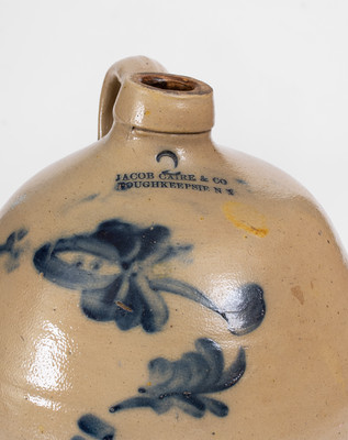 Two-Gallon JACOB CAIRE & CO / POUGHKEEPSIE, N Y Stoneware Jug w/ Floral Decoration