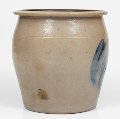 One-Gallon Williamsport, PA Stoneware Jar w/ Cobalt Floral Decoration