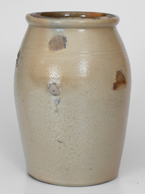 Unusual Two-Gallon Stoneware Jar w/ Stenciled Cobalt Decoration, Western PA or Ohio
