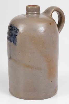 Rare Half-Gallon Fredericksburg, VA Stoneware Advertising Jug, Baltimore, MD origin, circa 1875