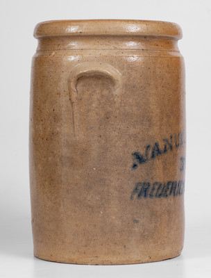 Scarce Fredericksburg, VA Stoneware Advertising Jar, Ohio origin