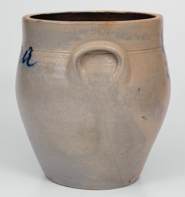 New York / New Jersey Stoneware Presentation Jar, Inscribed "Clara," mid 19th century