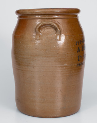 Four-Gallon A.P. DONAGHHO / Parkersburg, W.V. Cobalt-Decorated Stoneware Jar