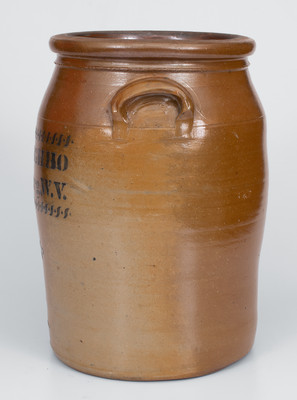 Four-Gallon A.P. DONAGHHO / Parkersburg, W.V. Cobalt-Decorated Stoneware Jar