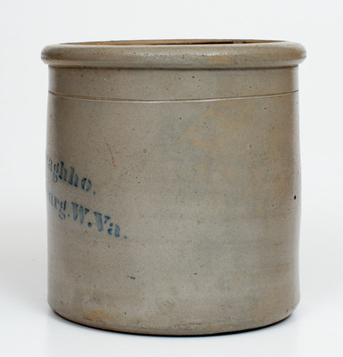 One-Gallon A.P. Donaghho. / Parkersburg. W. Va. Cobalt-Decorated Stoneware Crock