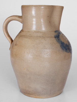 Rare W. SMITH / GREENWICH / NEW-YORK Two-Gallon Stoneware Pitcher, circa 1840