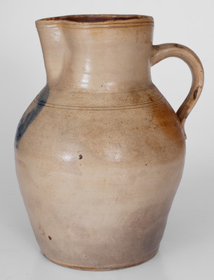 Rare W. SMITH / GREENWICH / NEW-YORK Two-Gallon Stoneware Pitcher, circa 1840