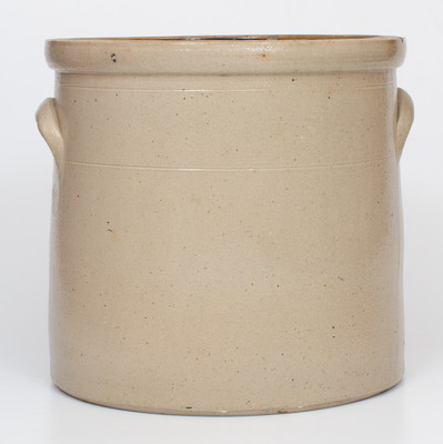 Four-Gallon G.S. GUY & CO. / FORT EDWARD, N.Y. Stoneware Crock w/ Cobalt Double Bird Decoration