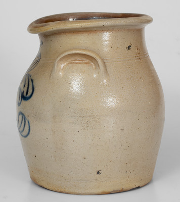 Two-Gallon EDMANDS & CO. (Charlestown, MA) Stoneware Jar w/ Cobalt Floral Decoration