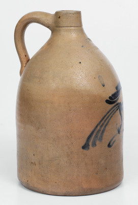 WEST TROY / N.Y. / POTTERY Stoneware Bird Jug, circa 1875