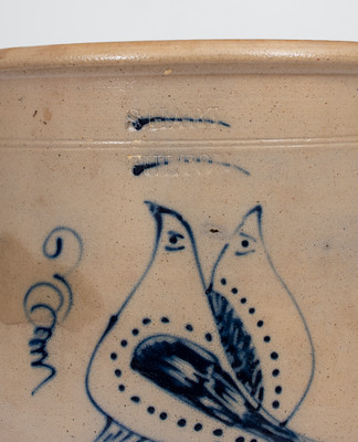 S. HART / FULTON, New York Stoneware Double Bird Crock