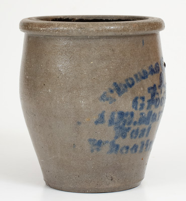 Small-Sized Wheeling, West Virginia Advertising Jar, circa 1880, Western PA origin