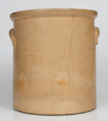 Six-Gallon N.A. WHITE & SON / UTICA, N.Y. Stoneware Crock w/ Elaborate Cobalt Floral Decoration, c1885