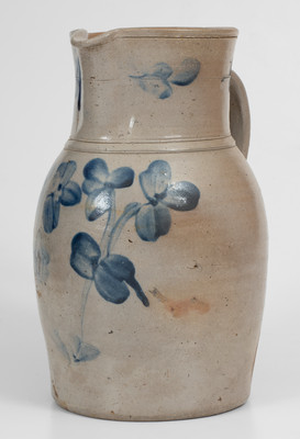 One-and-a-Half-Gallon Baltimore Stoneware Pitcher w/ Clover Decoration, circa 1880