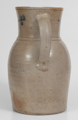 One-and-a-Half-Gallon Baltimore Stoneware Pitcher w/ Clover Decoration, circa 1880