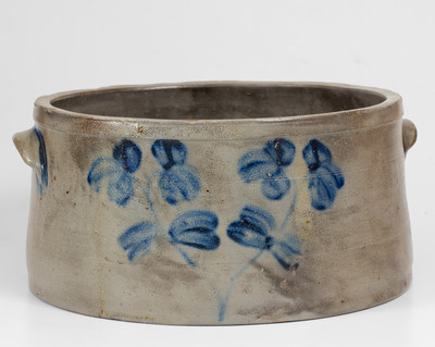 Three-Gallon Baltimore Stoneware Cake Crock w/ Cobalt Clover Decoration, circa 1860