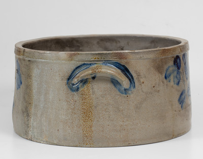 Three-Gallon Baltimore Stoneware Cake Crock w/ Cobalt Clover Decoration, circa 1860