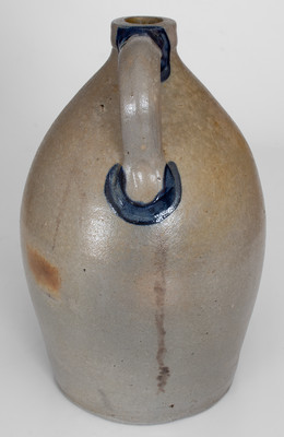 Samuel I. Irvine / Newville, Pennsylvania Stoneware Jug w/ Cobalt Floral Decoration, c1865