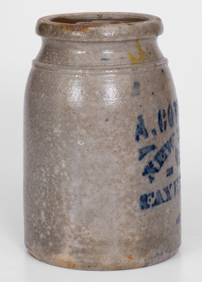 A. CONRAD / NEW GENEVA. / FAYETTE CO / PA Stoneware Canning Jar