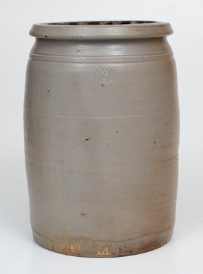 Attrib. Thompson Pottery, Morgantown, WV Stoneware Jar w/ Cobalt Floral Decoration, circa 1865