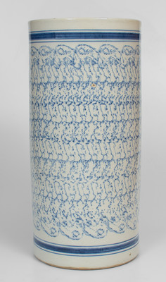 Spongeware Umbrella Stand, American, early 20th century