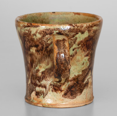 Exceptional BAECHER / WINCHESTER, VA Redware Mug, Anthony Bacher, circa 1880