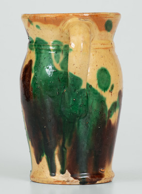 Multi-Glazed Redware Cream Pitcher, attrib. S. Bell & Sons or J. Eberly & Co., Strasburg, VA, c1890