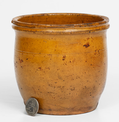 JOHN BELL / WAYNESBORO, PA Glazed Redware Jar,  circa 1850-1880