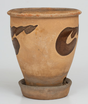 S. BELL & SON. / STRASBURG, Virginia Redware Flowerpot