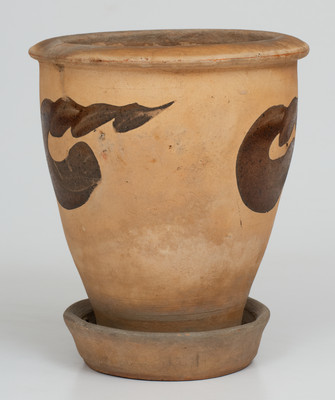 S. BELL & SON. / STRASBURG, Virginia Redware Flowerpot