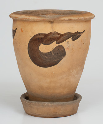 S. BELL & SON. / STRASBURG, Virginia Redware Flowerpot