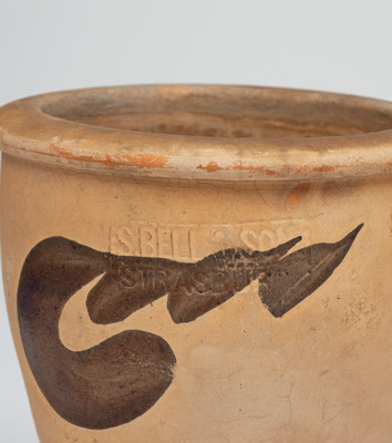 S. BELL & SON. / STRASBURG, Virginia Redware Flowerpot