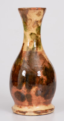 Rare and Fine Multi-Glazed Redware Vase, attrib. J. Eberly & Co., Strasburg, VA