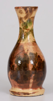 Rare and Fine Multi-Glazed Redware Vase, attrib. J. Eberly & Co., Strasburg, VA