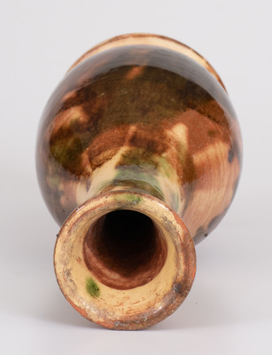 Rare and Fine Multi-Glazed Redware Vase, attrib. J. Eberly & Co., Strasburg, VA