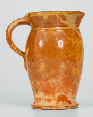 Glazed Redware Cream Pitcher, J. Eberly & Co. or S. Bell & Sons, Strasburg, Virginia