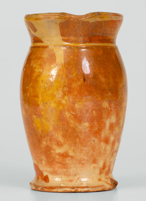 Glazed Redware Cream Pitcher, J. Eberly & Co. or S. Bell & Sons, Strasburg, Virginia