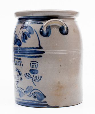 Outstanding A.V. Boughner / Greensboro, PA Four-Gallon Stoneware Jar