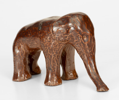 Sewer Tile Figure of an Elephant, Signed and Dated