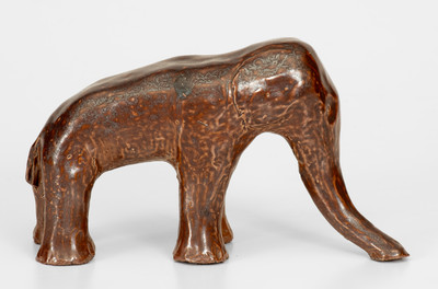 Sewer Tile Figure of an Elephant, Signed and Dated
