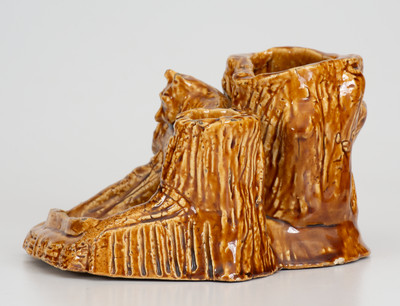 Exceptional Fulper Pottery (Flemington, NJ) Rockingham Raccoon Match Holder,